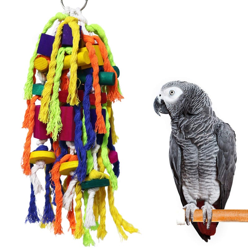 Rypet Large and Small Parrot Chewing Toys Parrot Cage Bite Toy Wooden Block Tearing Toys for Conures Cockatiels African Grey and Other Amazon Parrots - Image 1